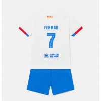 Camiseta Barcelona Ferran Torres #7 Segunda Equipación Replica 2023-24 para niños mangas cortas (+ Pantalones cortos)